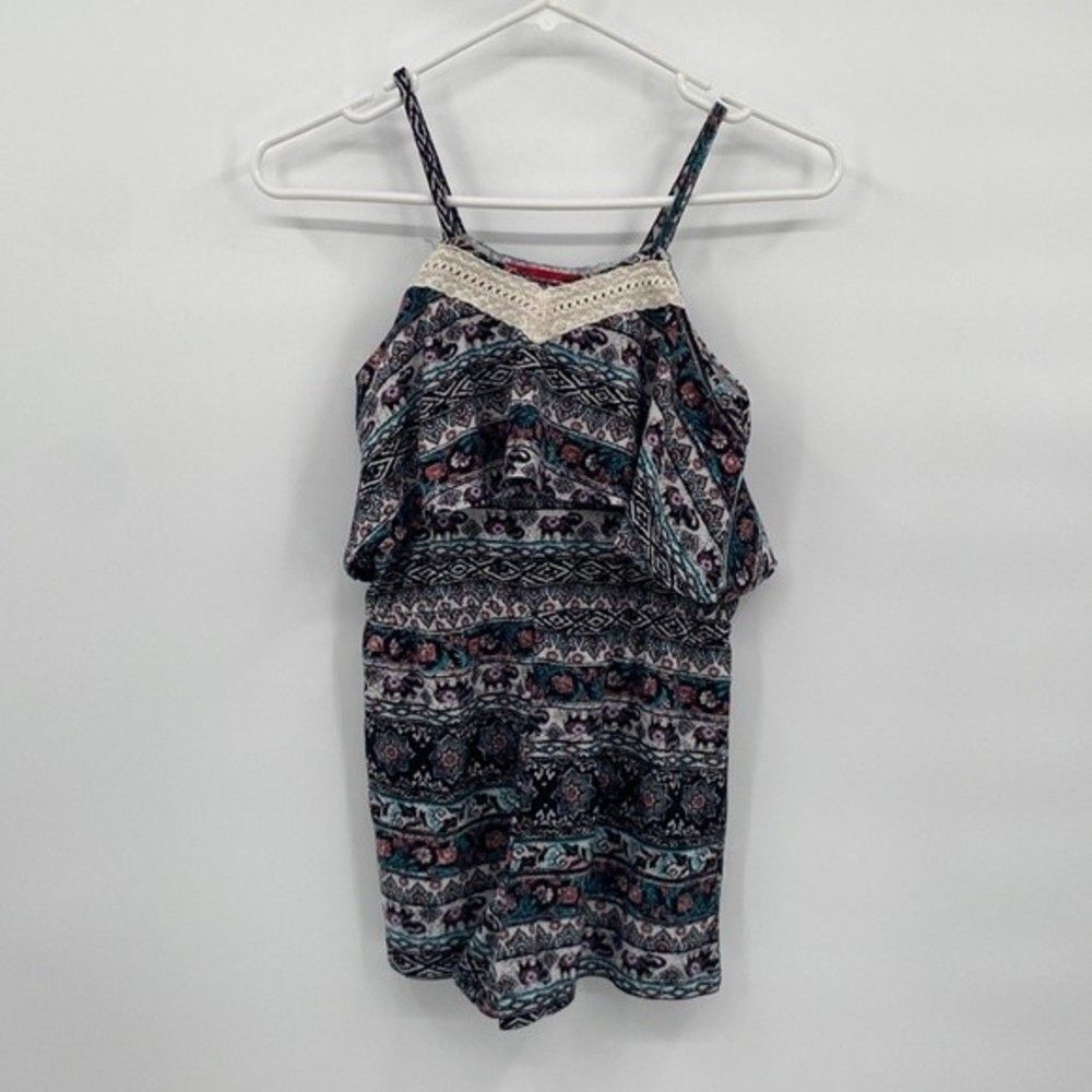 1st Kiss Shorts Romper Tank Ruffle Lace Multicolor Elastic Waist Girls 14/16